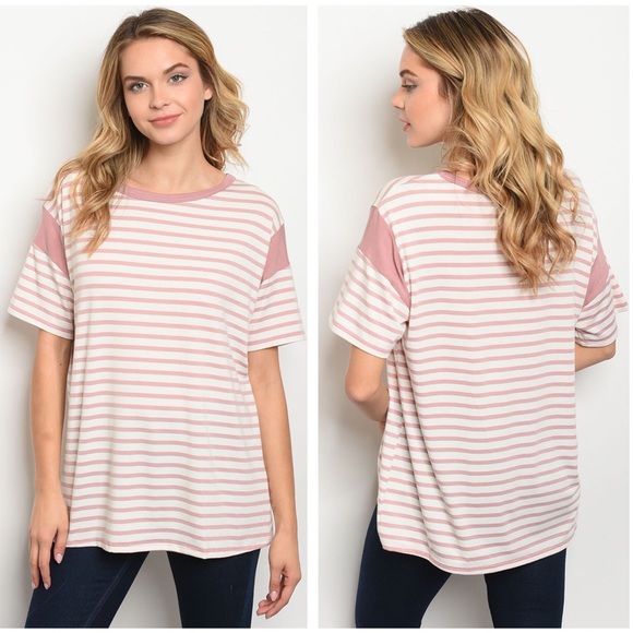 Tops - Boutique | Pink Striped Top